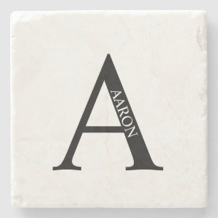 Personalized Monogram and Name Stone Coaster