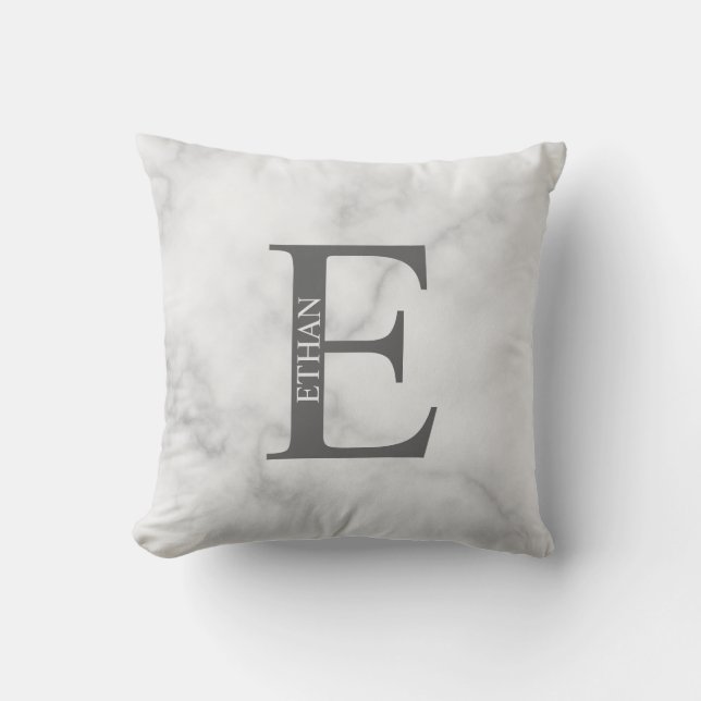Personalized Monogram and Name Throw Pillow (Front)
