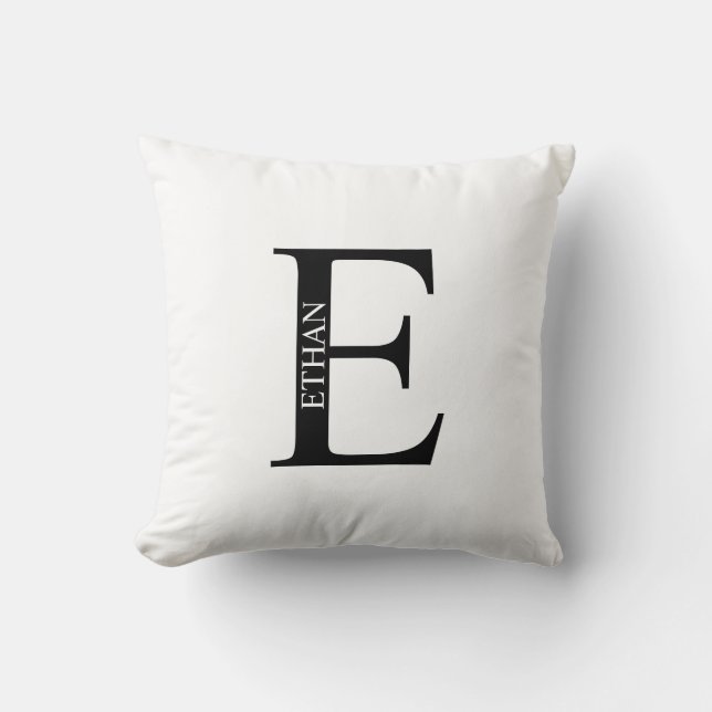 Personalized Monogram and Name Throw Pillow (Front)