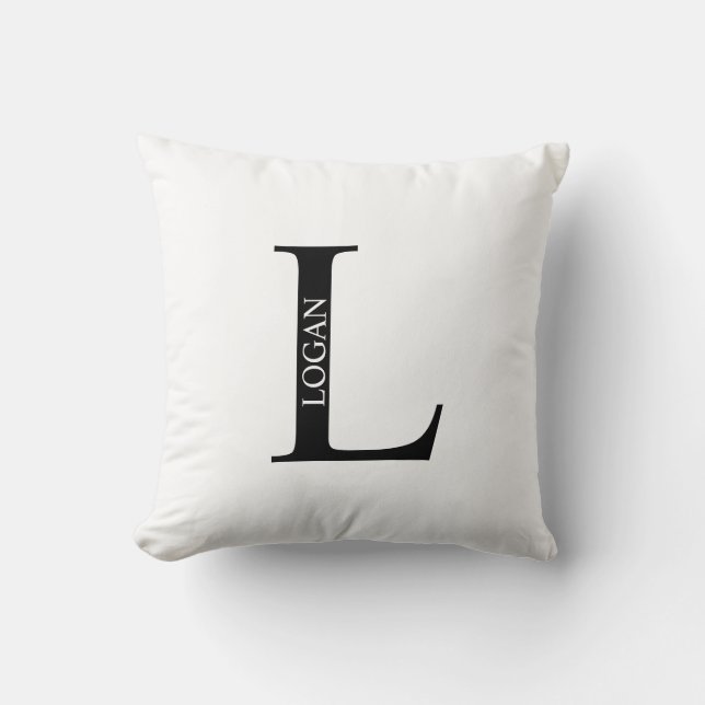 Personalized Monogram and Name Throw Pillow (Front)