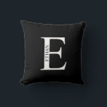 Personalized Monogram and Name Throw Pillow<br><div class="desc">Personalized Monogram and Name Gift
features personalized monogram and name in classic serif font style.

Perfect as home decors,  housewarming gifts,  holiday gifts for family,  newlyweds and more.</div>