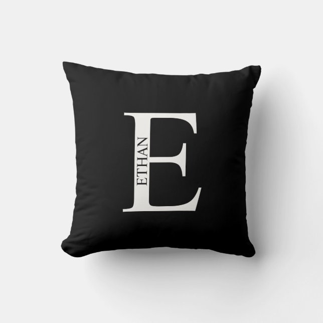 Personalized Monogram and Name Throw Pillow (Front)
