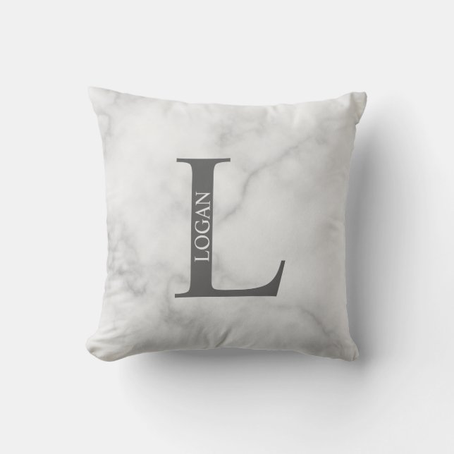 Personalized Monogram and Name Throw Pillow (Front)