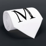 Personalized Monogram and Name Tie<br><div class="desc">Personalized Monogram and Name Gift
features personalized monogram and name in classic serif font style.

Perfect as father's day gifts for dad,  gifts for groomsmen and for any special occasions.</div>