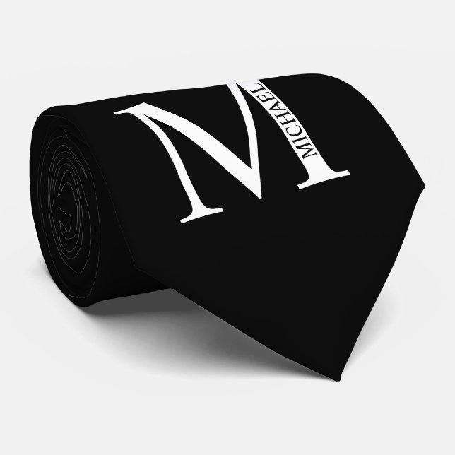 Personalized Monogram and Name Tie (Rolled)