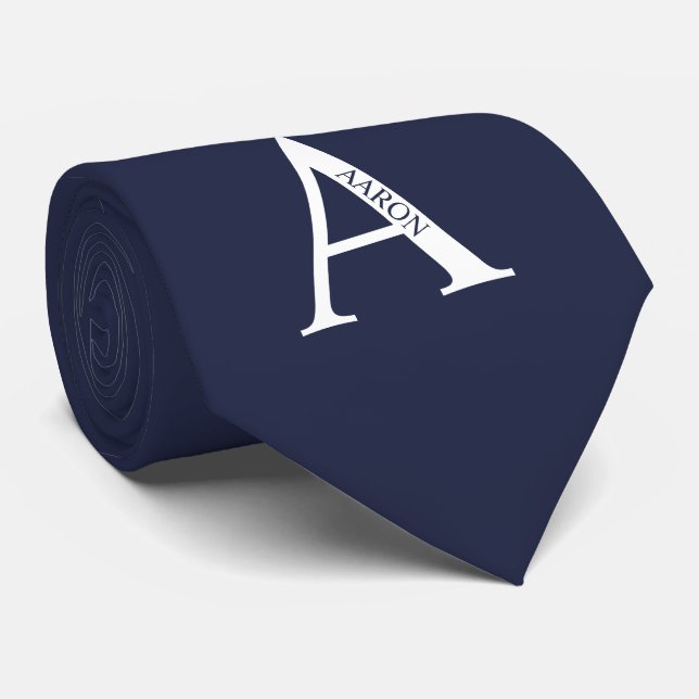 Personalized Monogram and Name Tie (Rolled)