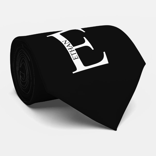 Personalized Monogram and Name Tie (Rolled)