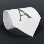 Personalized Monogram and Name Tie<br><div class="desc">Personalized Monogram and Name Gift
features personalized monogram and name in classic serif font style.

Perfect as father's day gifts for dad,  gifts for groomsmen and for any special occasions.</div>