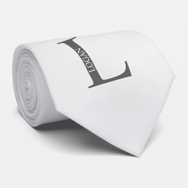 Personalized Monogram and Name Tie (Rolled)