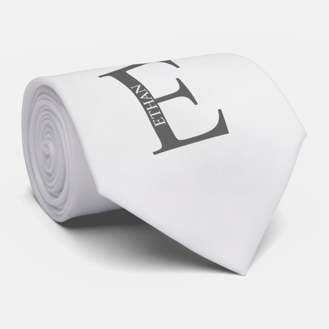 Personalized Monogram and Name Tie (Rolled)