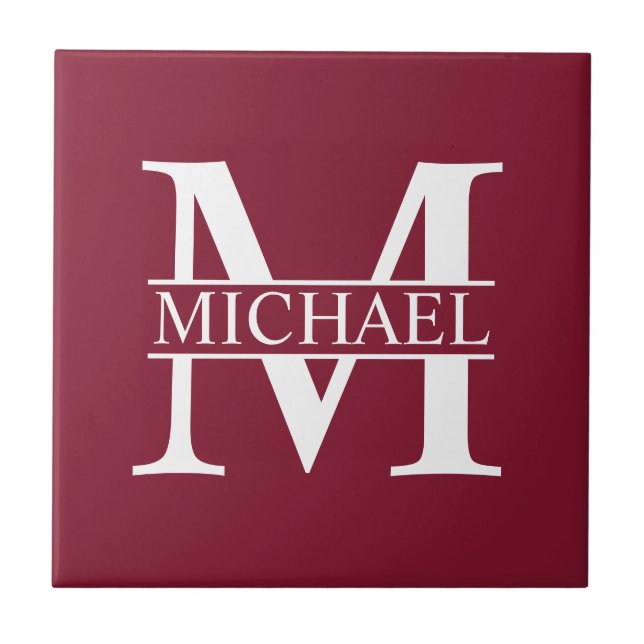 Personalized Monogram and Name Tile (Front)