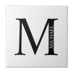 Personalized Monogram and Name Tile<br><div class="desc">Personalized Monogram and Name Design
features personalized monogram and name in classic serif font style.</div>