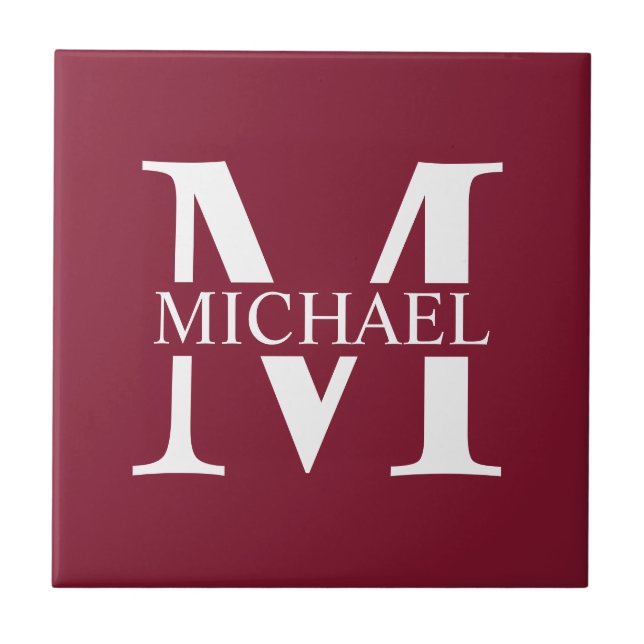 Personalized Monogram and Name Tile (Front)