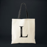 Personalized Monogram and Name Tote Bag<br><div class="desc">Personalized Monogram and Name Gift
features personalized monogram and name in classic serif font style.

Perfect for wedding,  holiday,  family reunion and for any special occasions.</div>