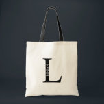 Personalized Monogram and Name Tote Bag<br><div class="desc">Personalized Monogram and Name Gift
features personalized monogram and name in classic serif font style.

Perfect for wedding,  holiday,  family reunion and for any special occasions.</div>