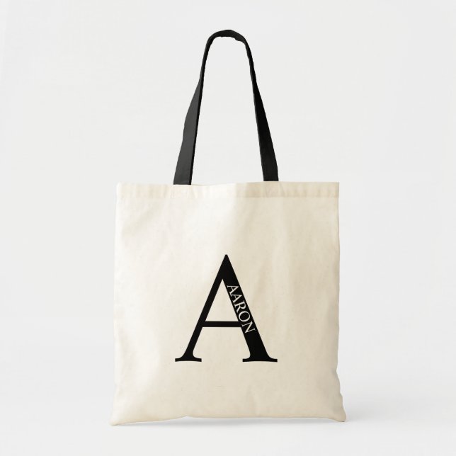 Personalized Monogram and Name Tote Bag (Front)