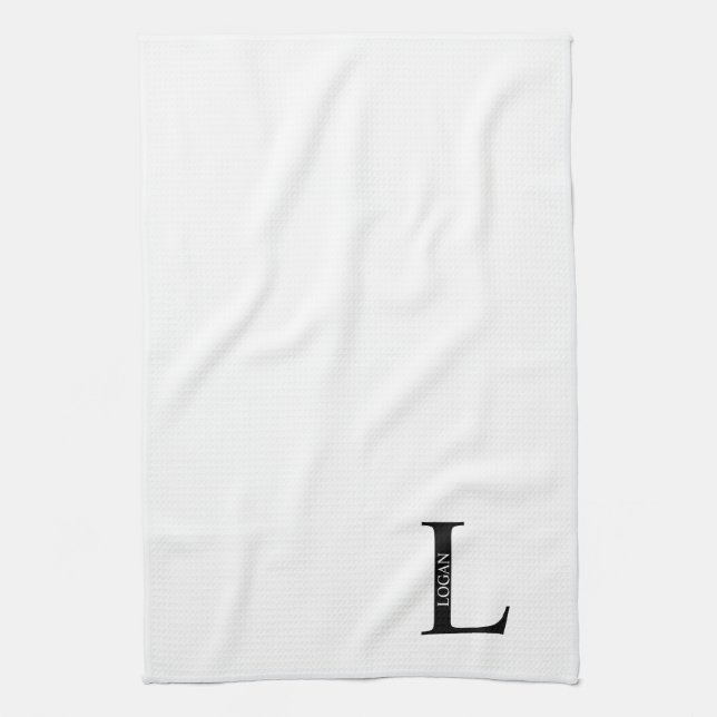 Personalized Monogram and Name Towel (Vertical)