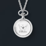 Personalized Monogram and Name Watch<br><div class="desc">Personalized Monogram and Name Gift
features personalized name in grey script font style and monogram in light grey serif font style as background,  on white background.

Perfect as holiday gift,  family reunion favours,  thank you gift for groomsmen and gift for any special occasions.</div>