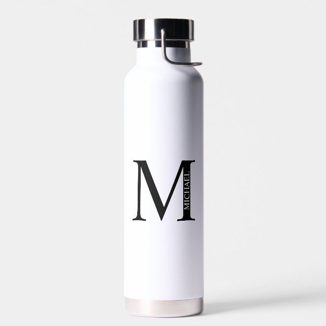 Personalized Monogram and Name Water Bottle (Left)