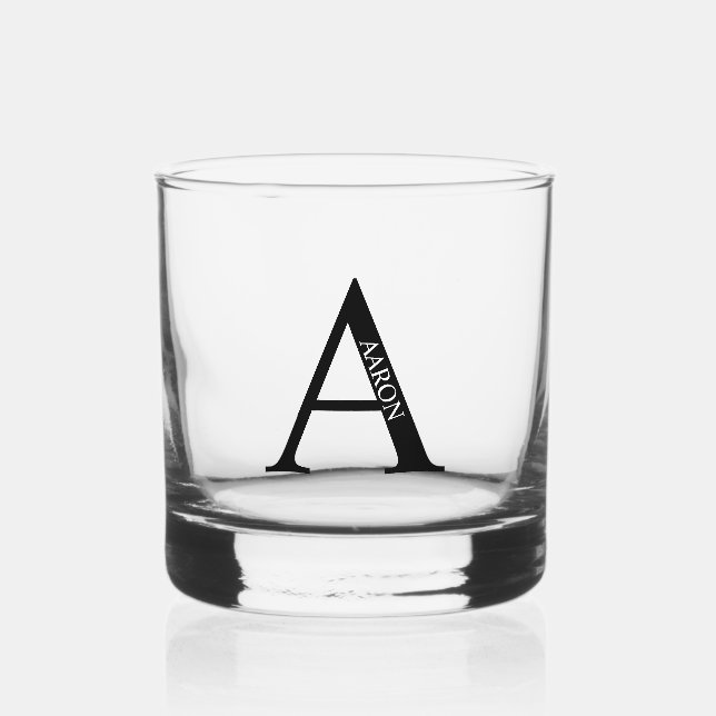 Personalized Monogram and Name Whiskey Glass (Front)