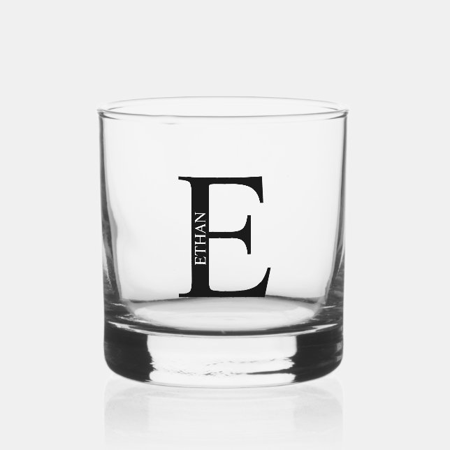 Personalized Monogram and Name Whiskey Glass (Front)