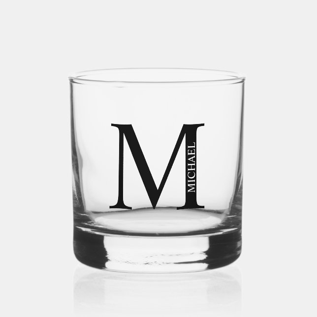 Personalized Monogram and Name Whiskey Glass (Front)