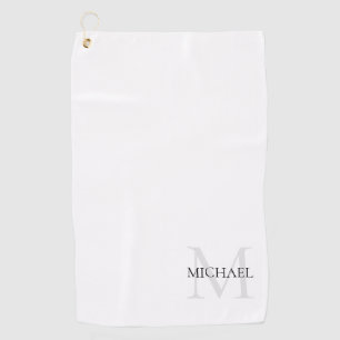 Personalized Monogram and Name White Golf Towel