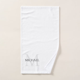 Personalized Monogram and Name White Hand Towel