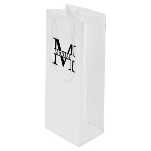 Personalized Monogram and Name Wine Gift Bag