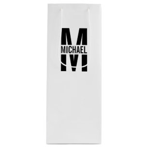 Personalized Monogram and Name Wine Gift Bag