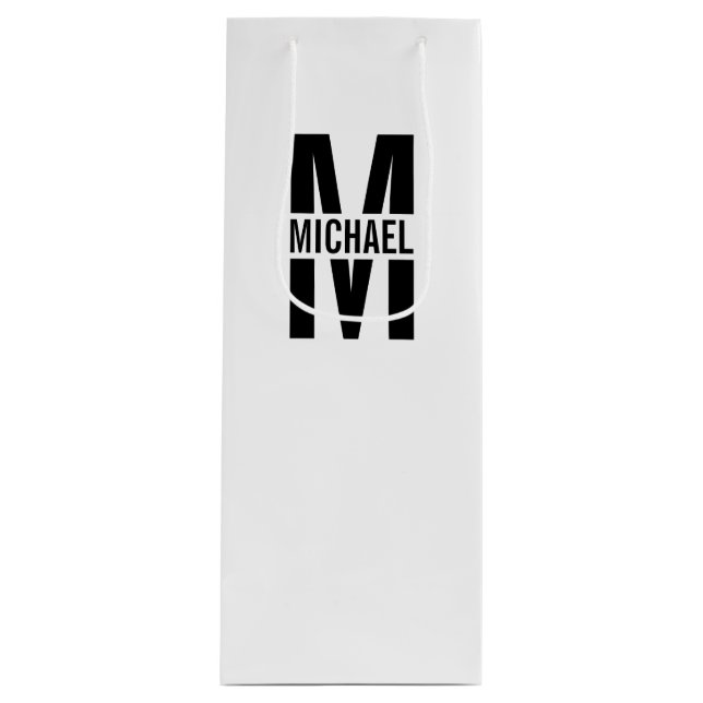 Personalized Monogram and Name Wine Gift Bag (Front)