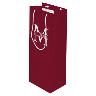 Personalized Monogram and Name Wine Gift Bag