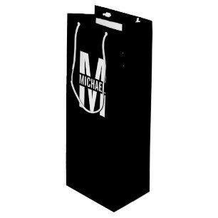 Personalized Monogram and Name Wine Gift Bag