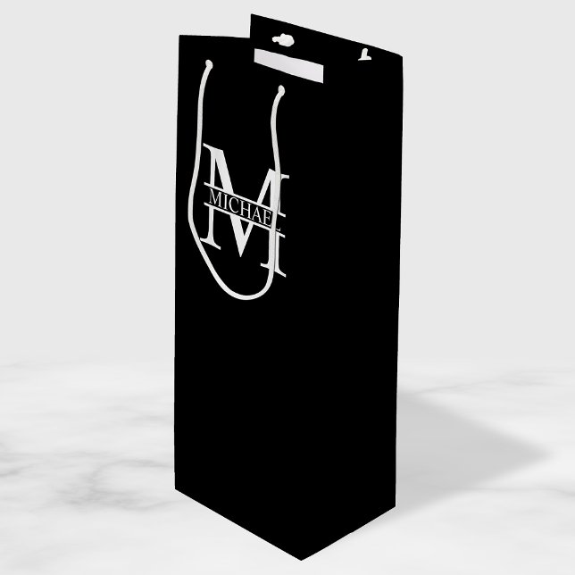 Personalized Monogram and Name Wine Gift Bag (Creator Uploaded)