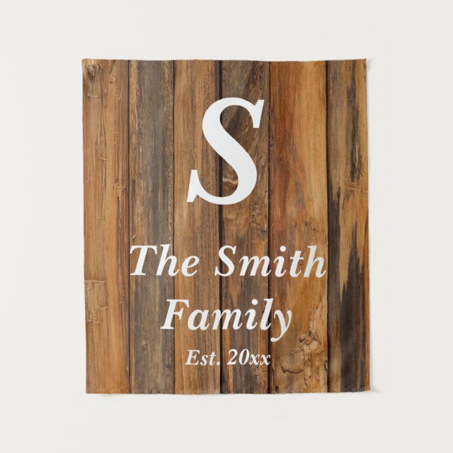 Personalized Monogram Anniversary Party Backdrop Tapestry (Front)