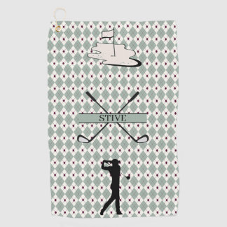 Personalized Monogram Argyle Custom Name  Golf Towel