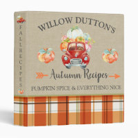 Personalized Monogram Autumn Harvest Truck Recipe
