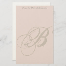 Personalized Monogram B Stationery | Zazzle