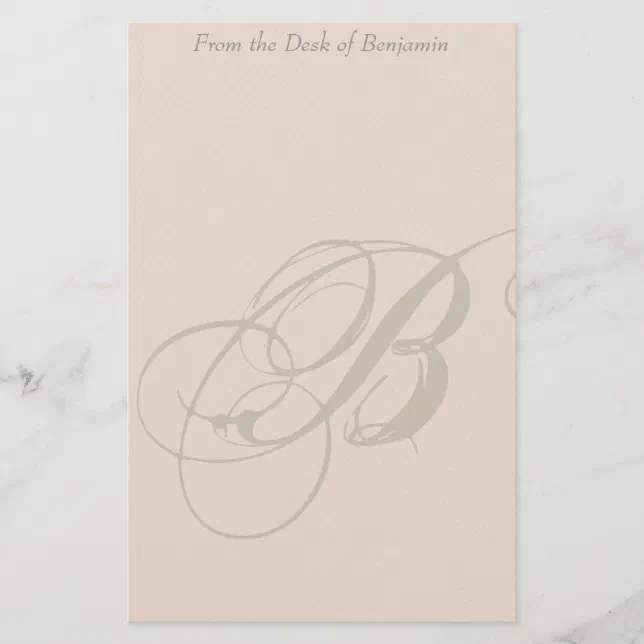 Personalized Monogram B Stationery | Zazzle