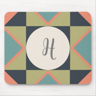 Personalized Monogram Barn Quilt Block  Mouse Pad