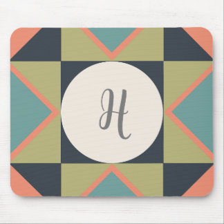 Personalized Monogram Barn Quilt Block  Mouse Pad