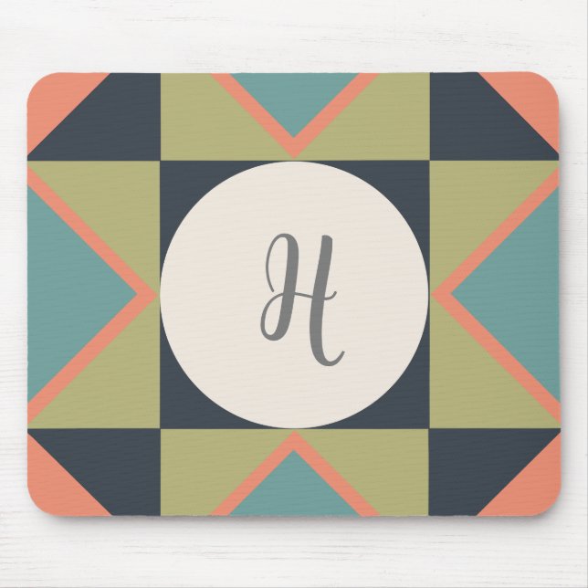 Personalized Monogram Barn Quilt Block  Mouse Pad (Front)