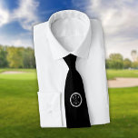 Personalized  Monogram Black And White Golf Tie<br><div class="desc">Personalize the initials to create a great monogram golf gift and keepsake. Designed by Thisisnotme©</div>