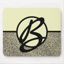 Personalized Monogram Black Cream Leopard