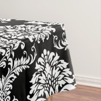 Personalized Monogram Black Damsk Floral Pattern