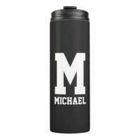 Personalized monogram black Thermal Tumbler bottle