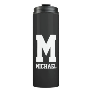 Personalized monogram black Thermal Tumbler bottle