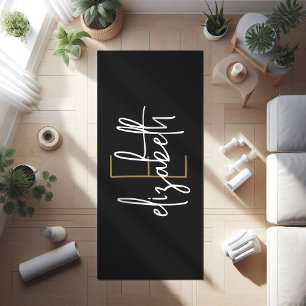 Personalized Monogram Black Yoga Mat