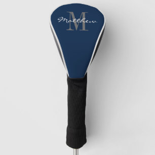 Personalized monogram blue golf head driver cover