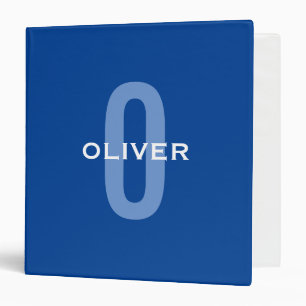 Personalized Monogram Blue White Name Binder